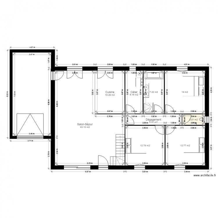 plan de maison 9 pieces