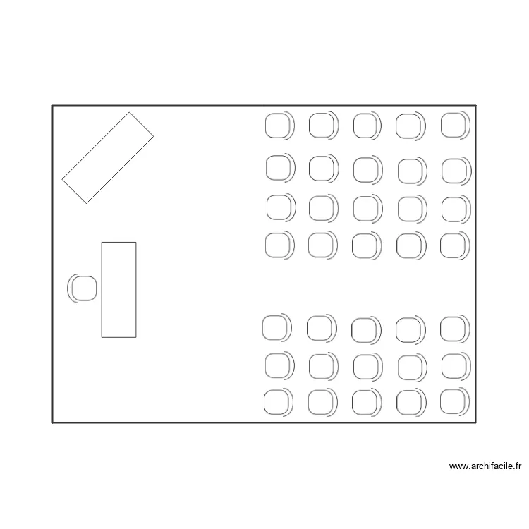 tente de conf&eacute;rence 6 x 8. Plan de 