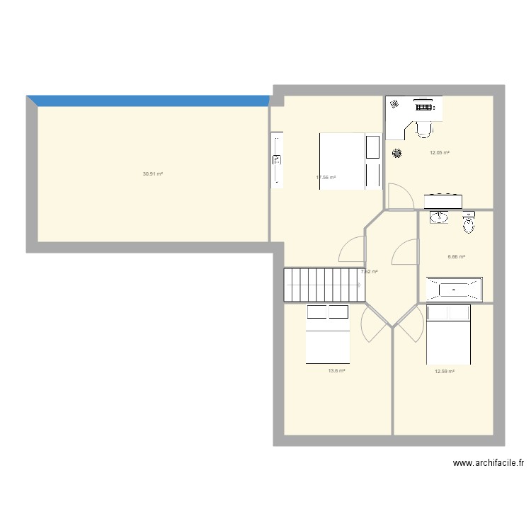 Maison Gueudry Modif chambre etage. Plan de 0 pièce et 0 m2
