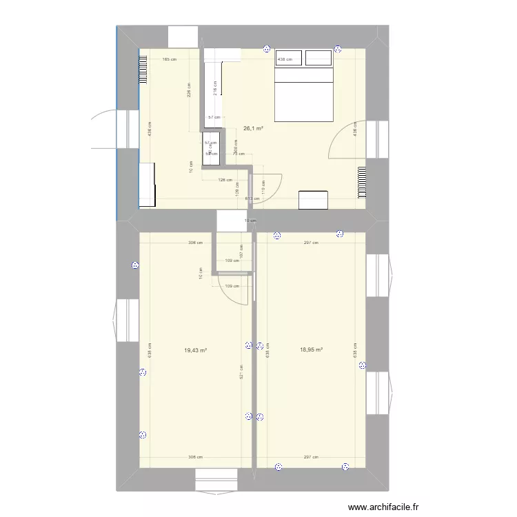 Partie nuit beaumont placard. Plan de 