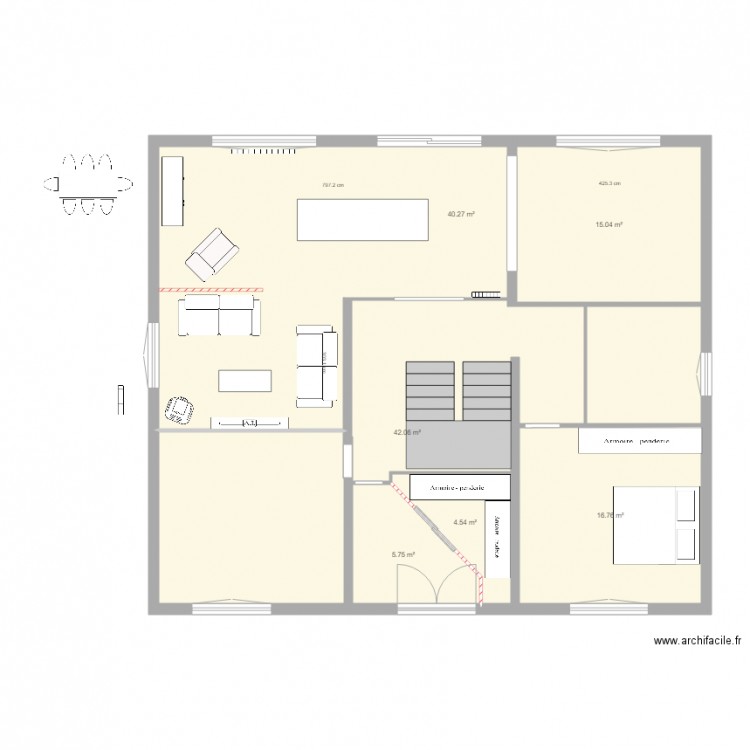 maison pichon. Plan de 6 pièces et 124 m2