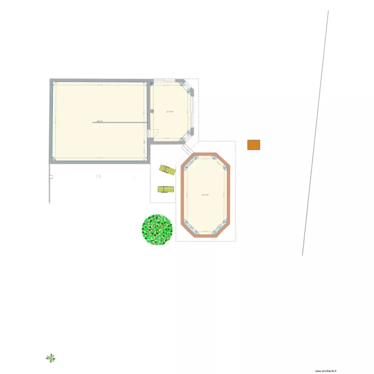 Projet piscine v&eacute;randa. Plan de 