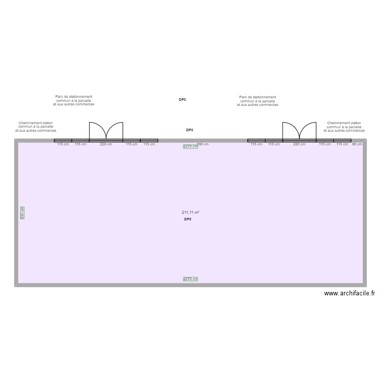 PADD NIORT AVANT TRAVAUX. Plan de 1 pièce et 211 m2