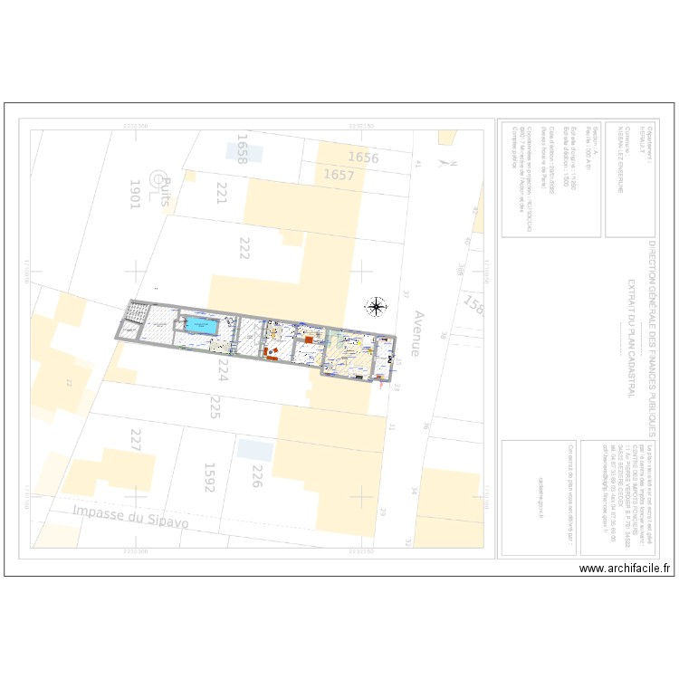 PCMI 2 PLAN DE MASSE. Plan de 49 pièces et 901 m2