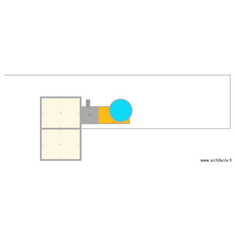 piscine. Plan de 4 pièces et 140 m2