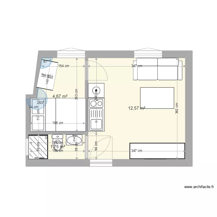 studio travaux chere 3. Plan de 