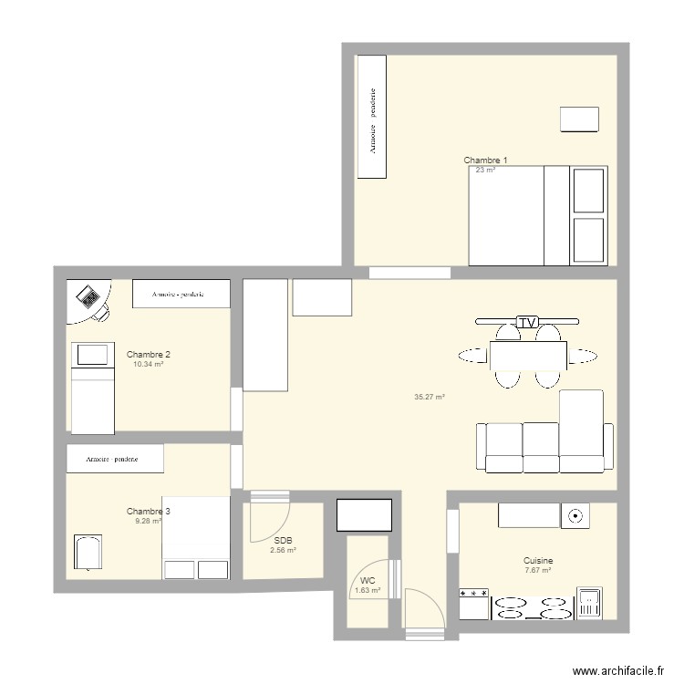 Plan du Maison Actuelle 92700. Plan de 0 pièce et 0 m2