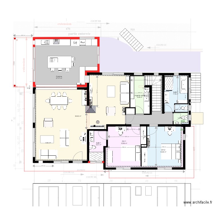 RdC V12 et Etage V7. Plan de 0 pièce et 0 m2