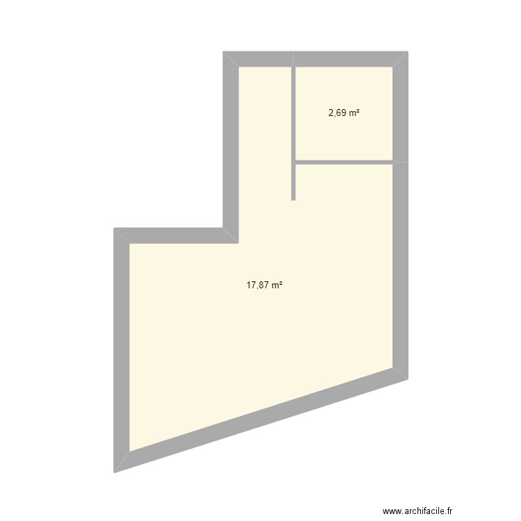 Plan 1 du 23. Plan de 2 pièces et 21 m2