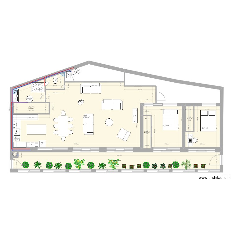 plan 2. Plan de 9 pièces et 121 m2