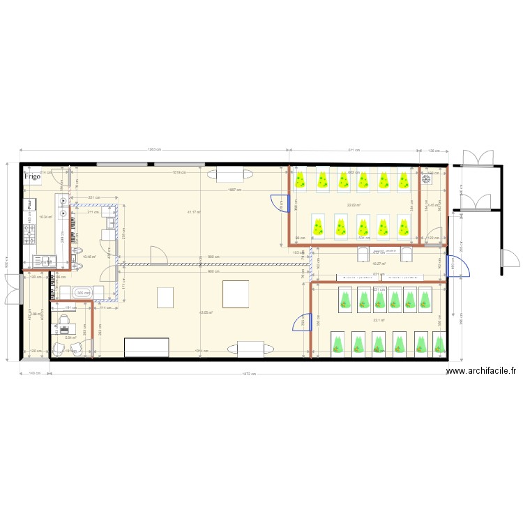 creche 20 avec 21 enfants bureau intérieur et passage. Plan de 0 pièce et 0 m2