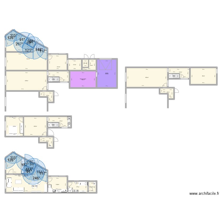 Angleterre 52. Plan de 26 pièces et 311 m2