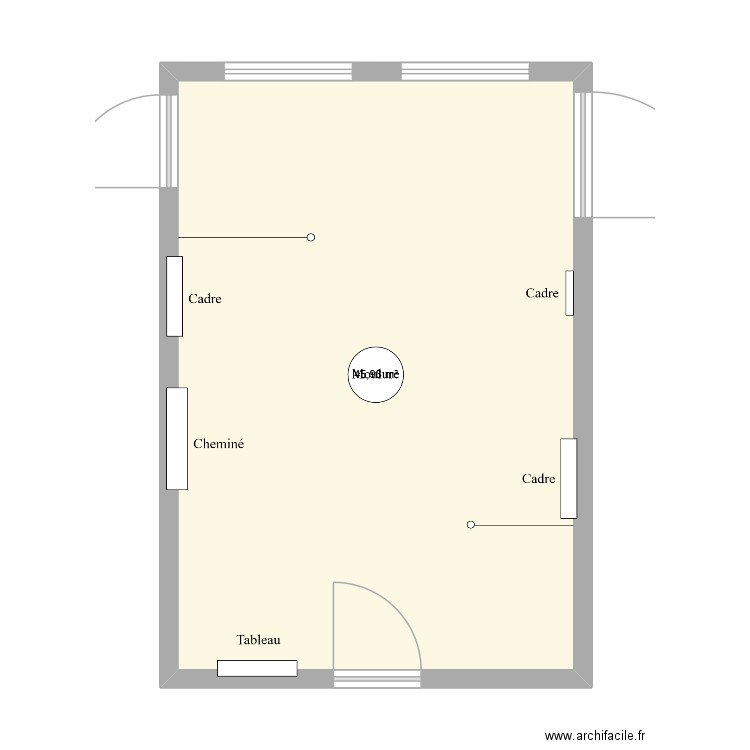 Salle Téodore. Plan de 1 pièce et 46 m2