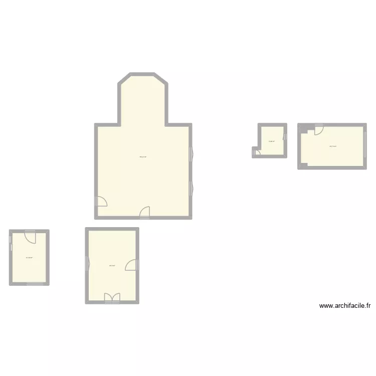 Salle T&eacute;odore. Plan de 5  et 158 m²