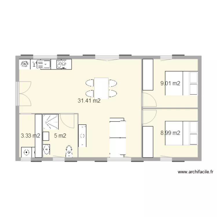 maisons privas MEUBLE. Plan de 