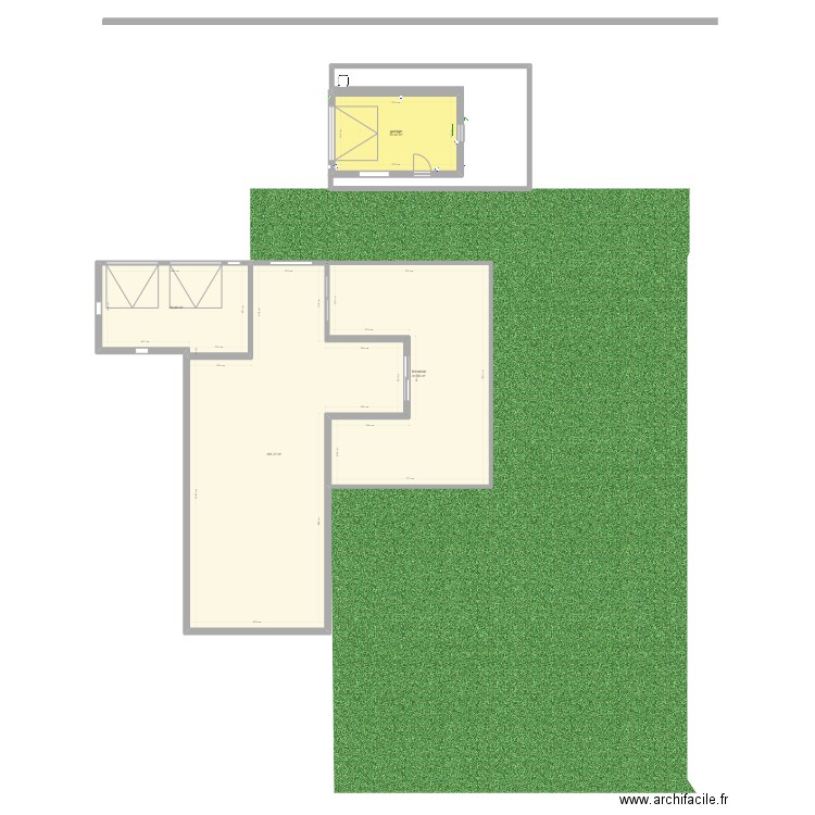 futur garage . Plan de 4 pièces et 214 m2