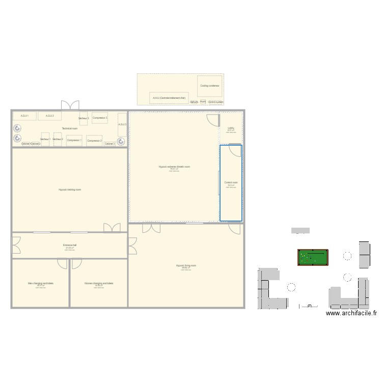 Academie. Plan de 28 pièces et 450 m2