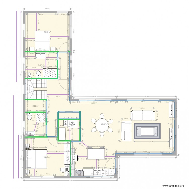 RDC Jacqueline aménagements maison. Plan de 0 pièce et 0 m2