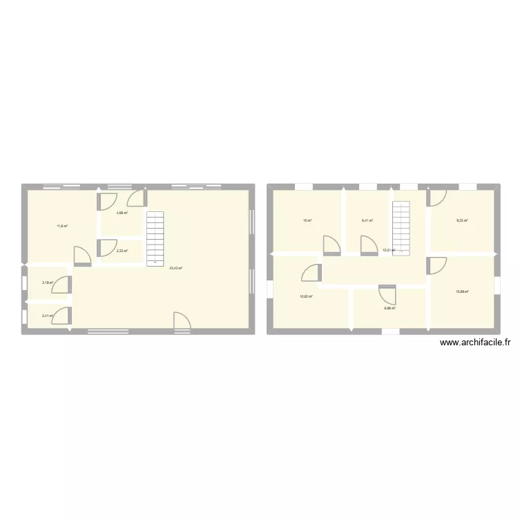 plan2. Plan de 13  et 134 m²