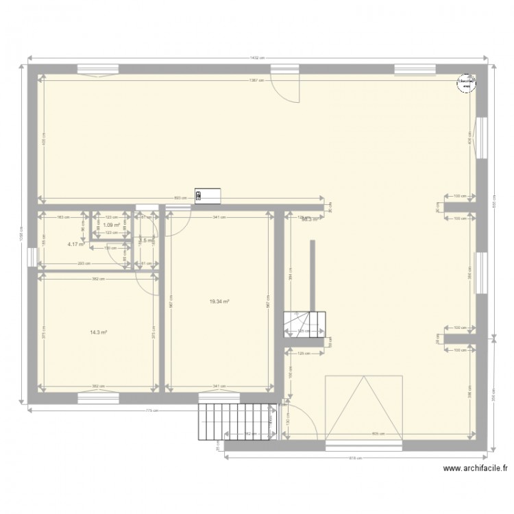 Maison_rdc. Plan de 6 pièces et 139 m2