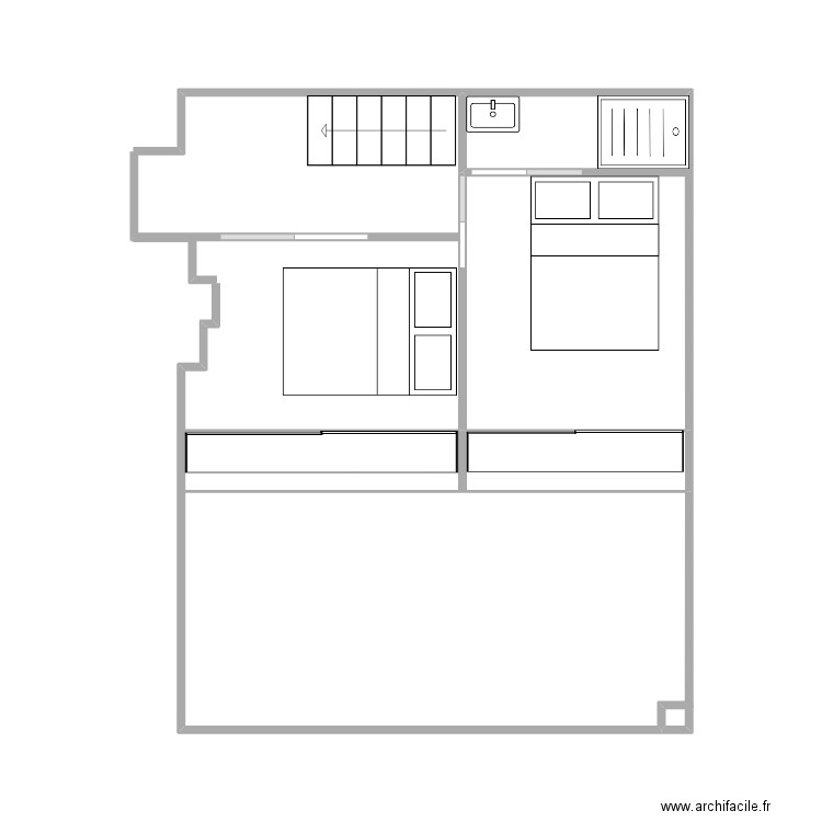 vallauris r+1. Plan de 2 pièces et 10 m2