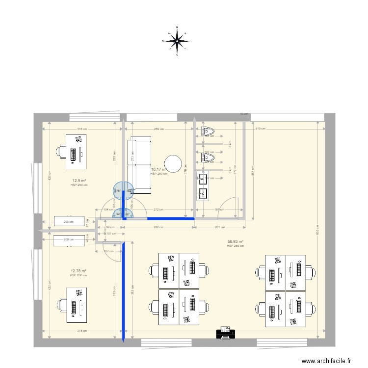 projet bureau R1. Plan de 0 pièce et 0 m2