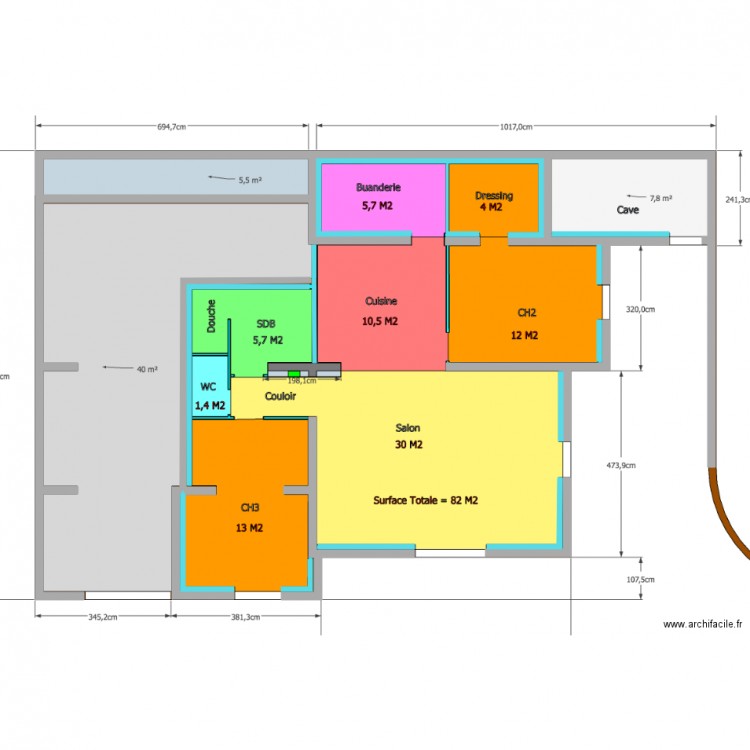 Plan eclairage rez de chaussée. Plan de 0 pièce et 0 m2