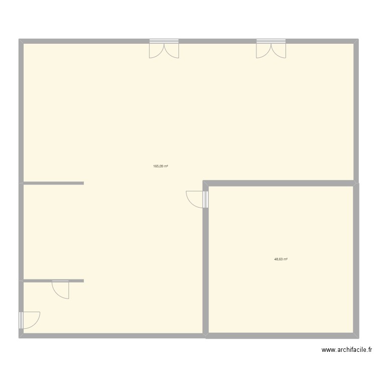 Projet . Plan de 2 pièces et 214 m2