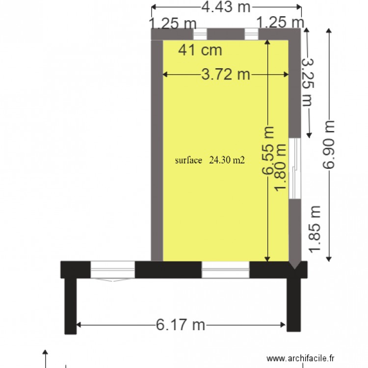 cotes extension . Plan de 0 pièce et 0 m2