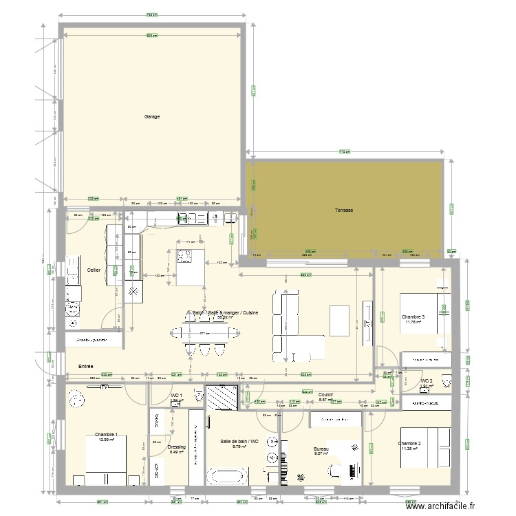Plan maison Bordeaux MCA V2. Plan de 0 pièce et 0 m2
