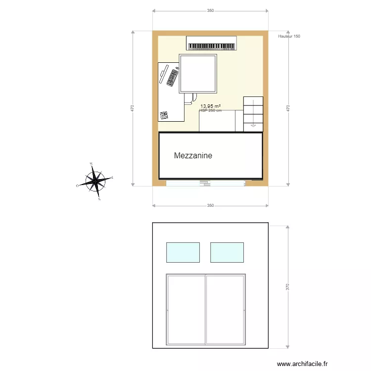 Cabanon470350 am&eacute;nagement. Plan de 