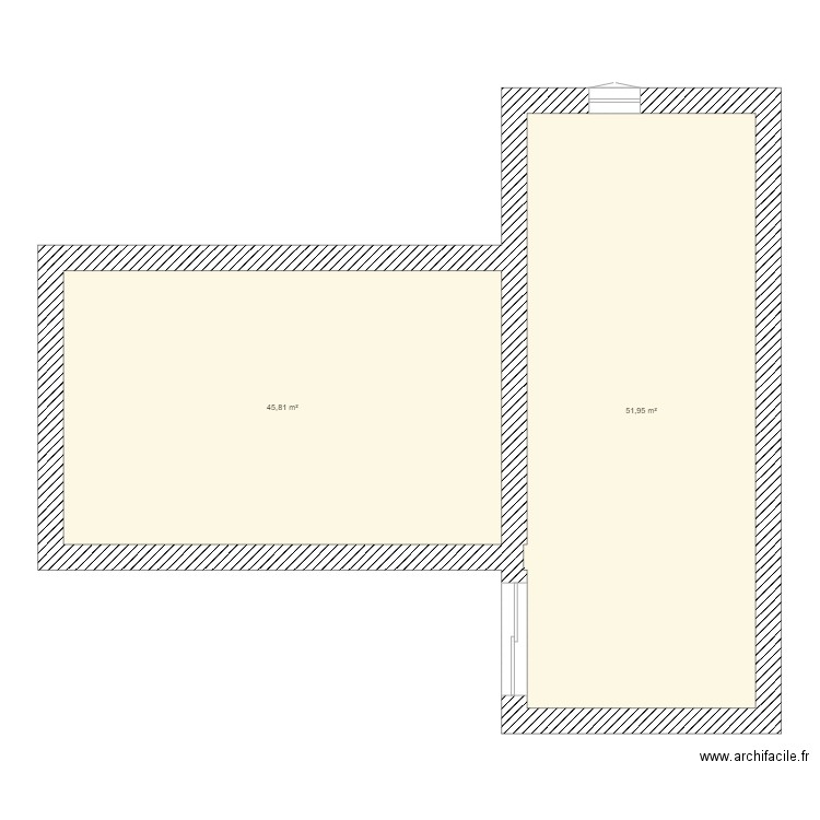 Archi La Guiguenaie. Plan de 2 pièces et 98 m2