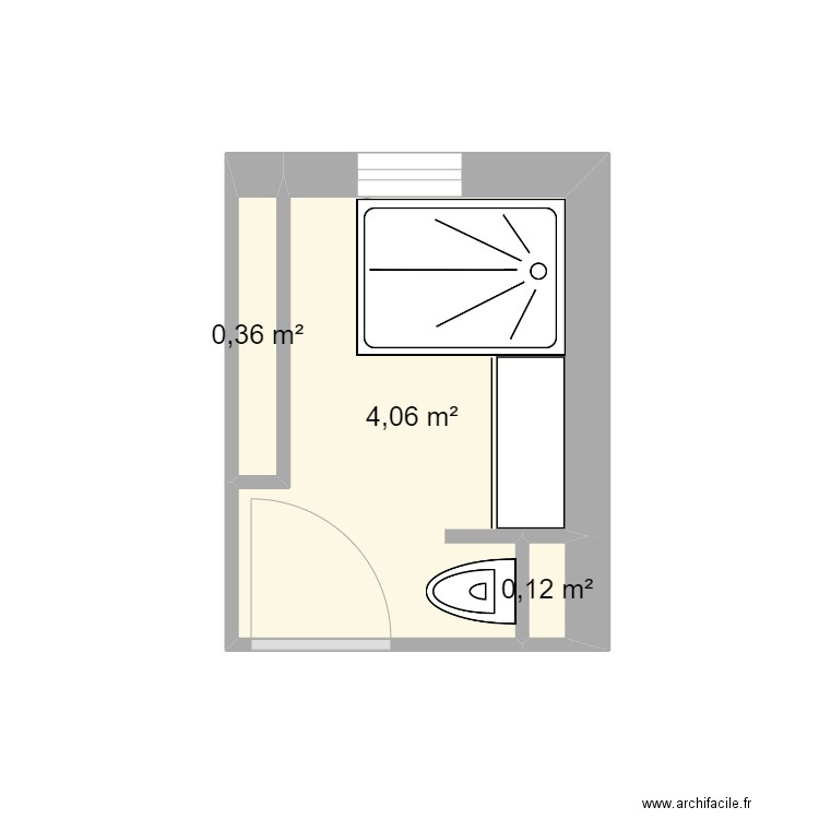 salle de bain. Plan de 3 pièces et 5 m2