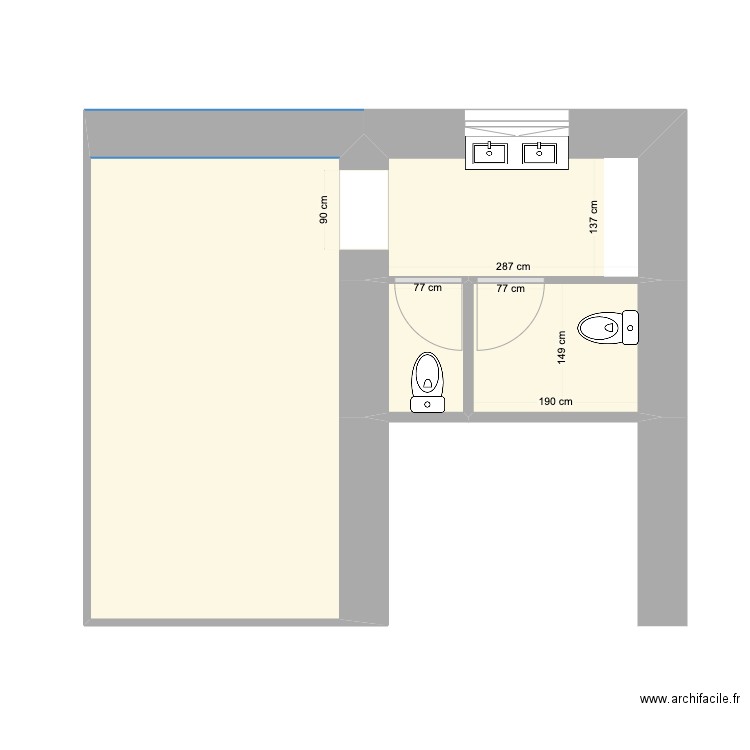 SANITAIRE ECOLE SMV. Plan de 4 pièces et 23 m2