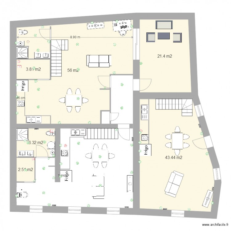 plan poste. Plan de 0 pièce et 0 m2