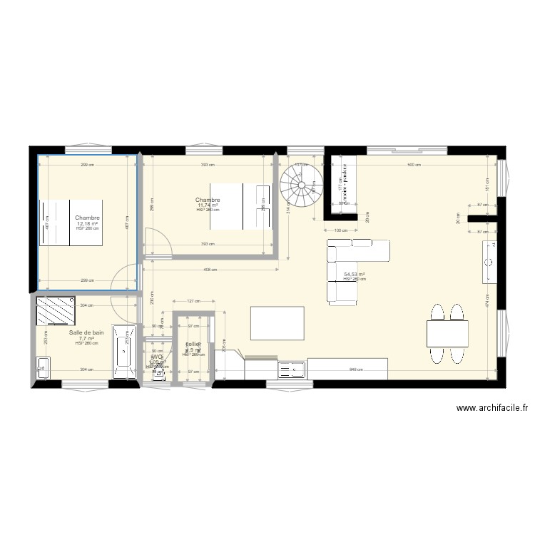 rdc avec meuble. Plan de 0 pièce et 0 m2