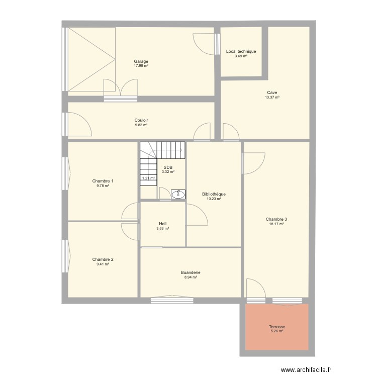 Gardey rez de chaussée. Plan de 0 pièce et 0 m2