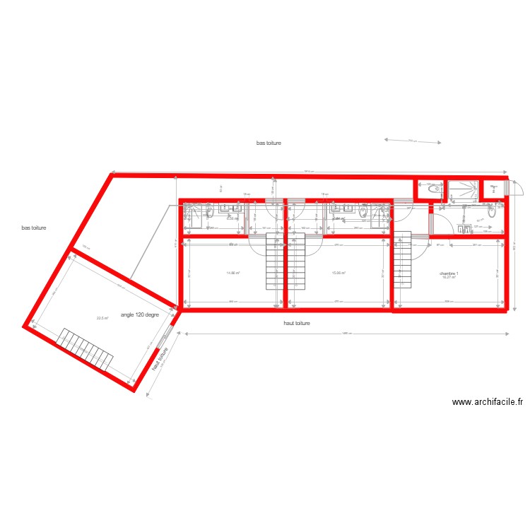 plan 3. Plan de 6 pièces et 82 m2