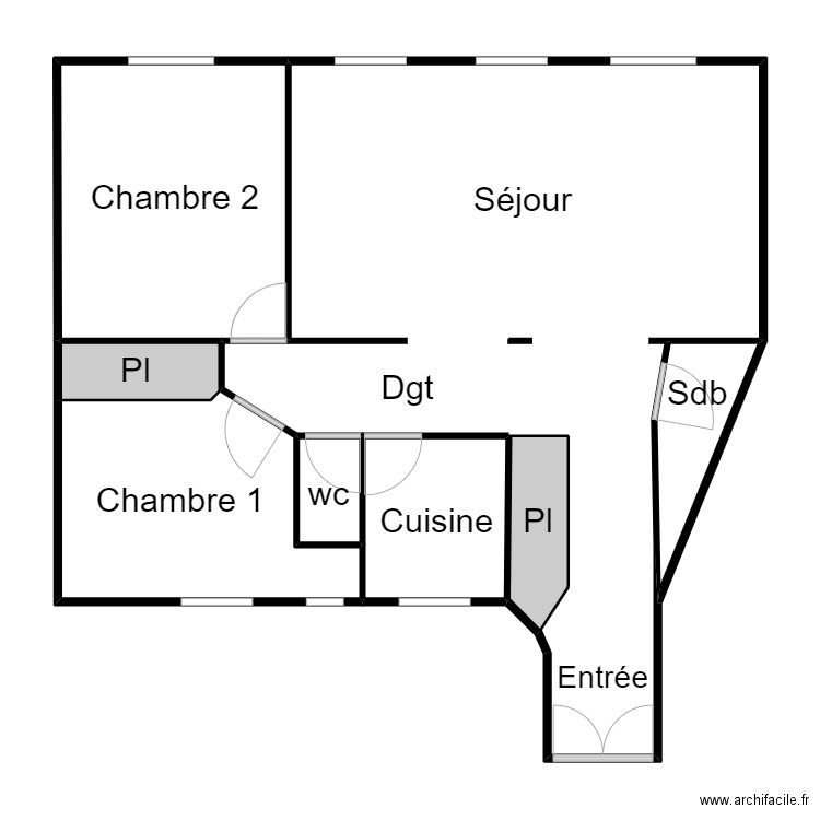 PLAN  MOUREAU. Plan de 8 pièces et 114 m2