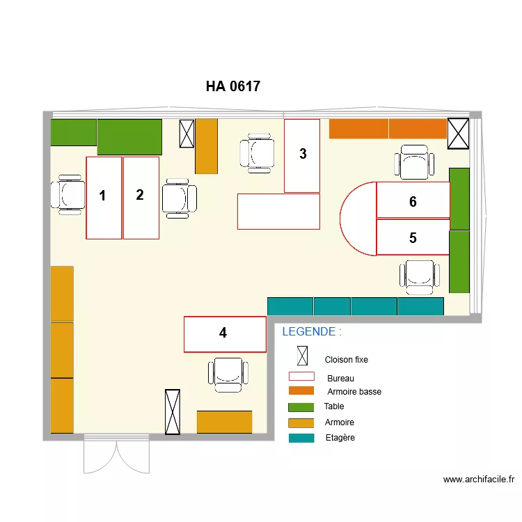 Open space chimie AVANT. Plan de 