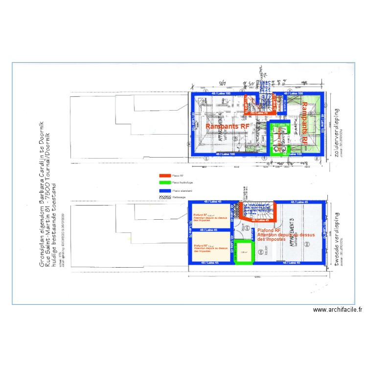 Plan CARDIJN platrerie R1 et combles. Plan de 0 pièce et 0 m2