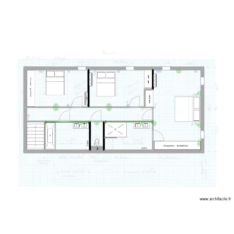 blaise. Plan de 8 pièces et 77 m2