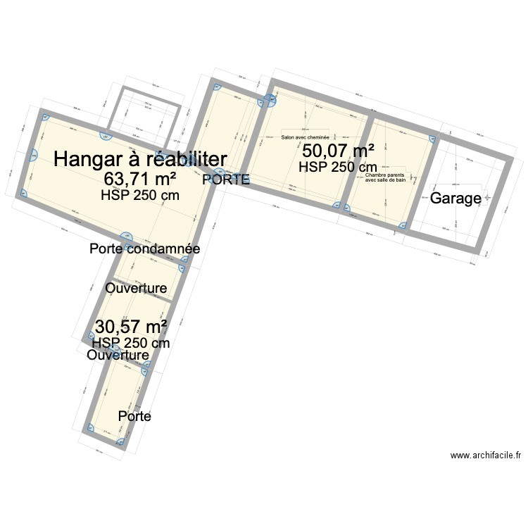 Plan Rdc cotés les Bevinieres. Plan de 0 pièce et 0 m2