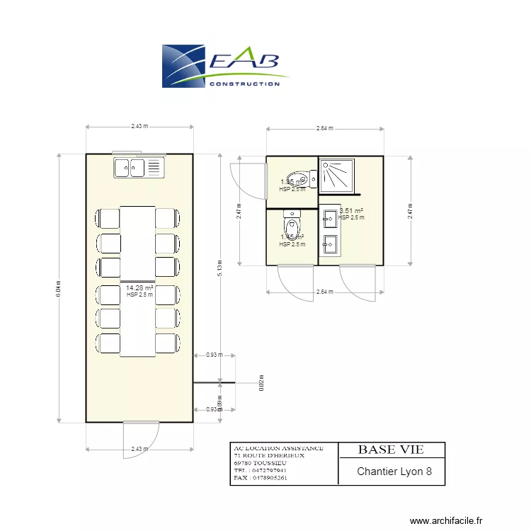 EAB Chantier LYON 8. Plan de 