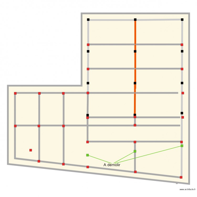 emplacement colonnes trapeze0411. Plan de 0 pièce et 0 m2