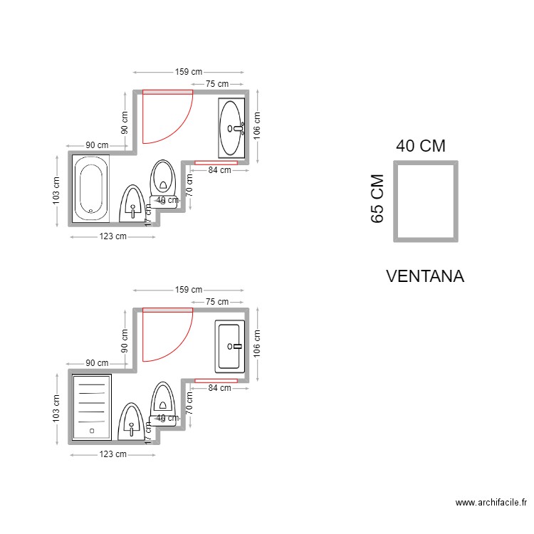 JOSE VICENTE. Plan de 3 pièces et 7 m2