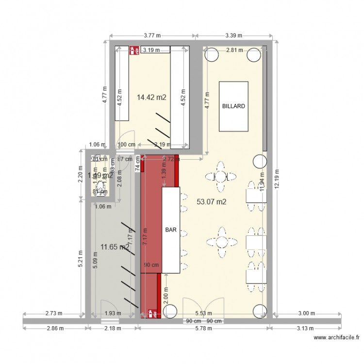 café PAILHON 5 place Jean JAURES 30200 ST MICHEL D EUZET. Plan de 0 pièce et 0 m2