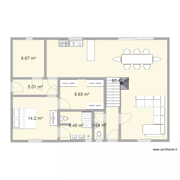 Maison 1. Plan de 