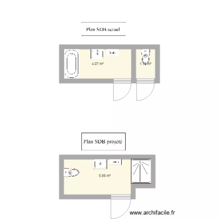 Plan SDB pour personne à mobilité réduite. Plan de Plan SDB pour personne à mobilité réduite. Plan de
