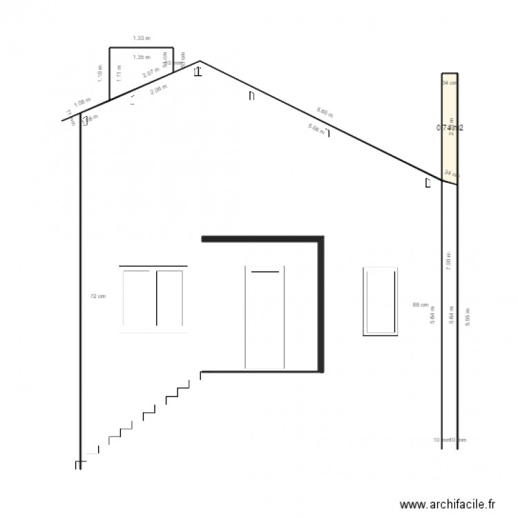 Les façades. Plan de 0 pièce et 0 m2